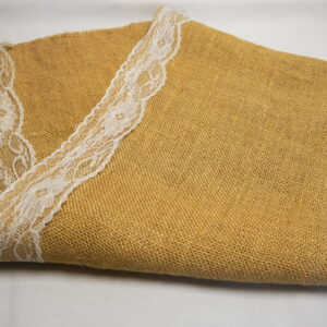 Hessian With Lace Table Runner