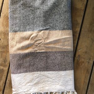 Stone & Grey Striped Throw