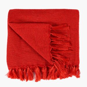 Red Poly-Cotton Throw