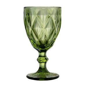 Vintage Wine Glass - Green
