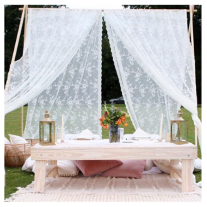 Wooden Arch with Drapping